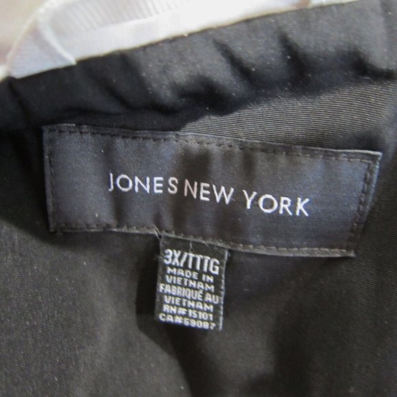 Jones New York Black Tan White Colorblock Zip Swing Hooded Jacket size 3X - Picture 10 of 11